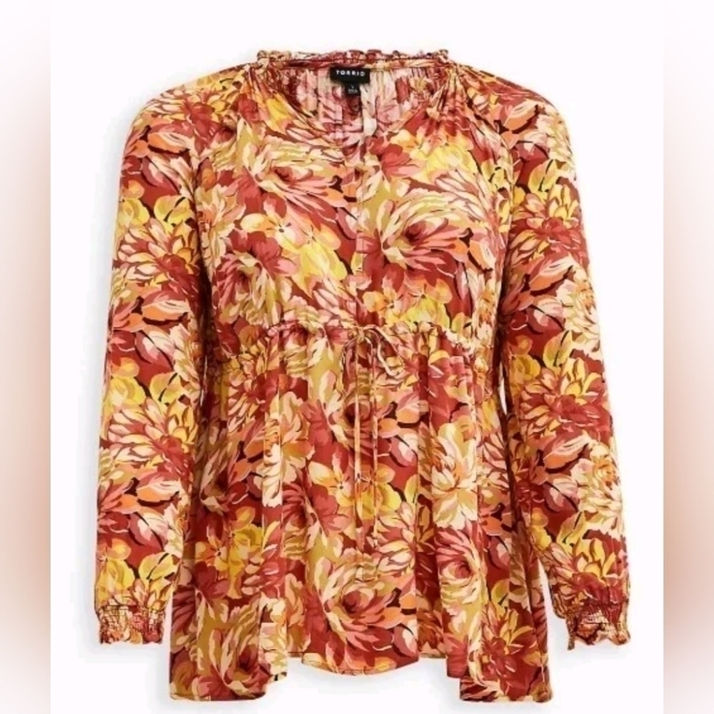 TORRID Floral Peasant Top - Picture 3 of 5